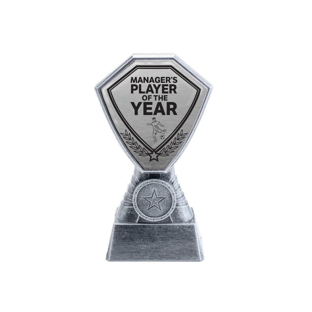 Antique Silver Manager's Player of the Year Football Plastic Tower