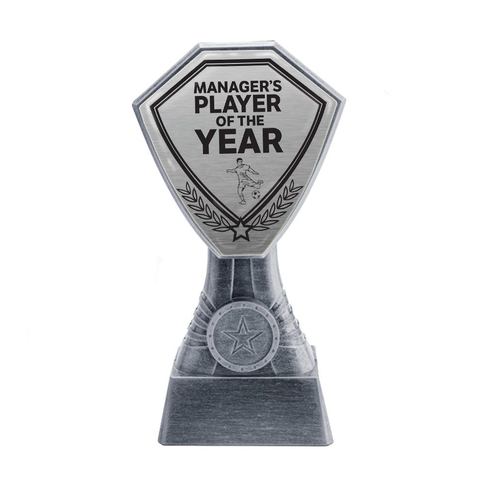 Antique Silver Manager's Player of the Year Football Plastic Tower