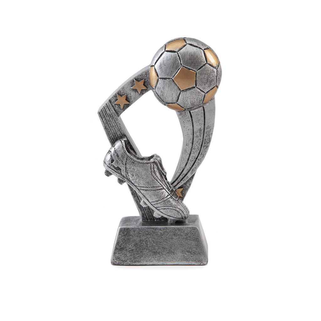 Silver Resin Football Boot And Ball