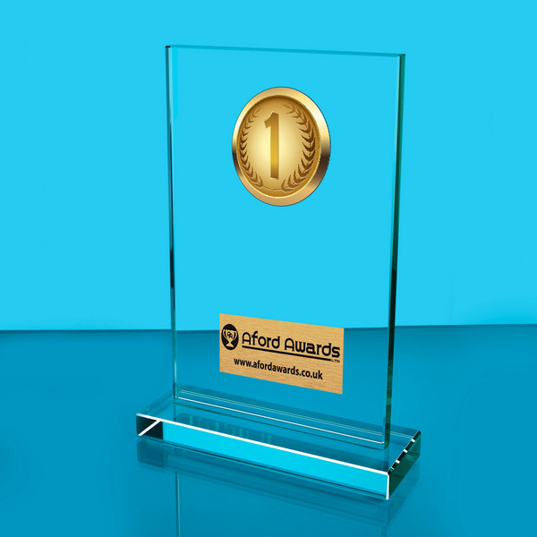 1st, 2nd & 3rd Place Thick Glass Plaque with Black Presentation Box