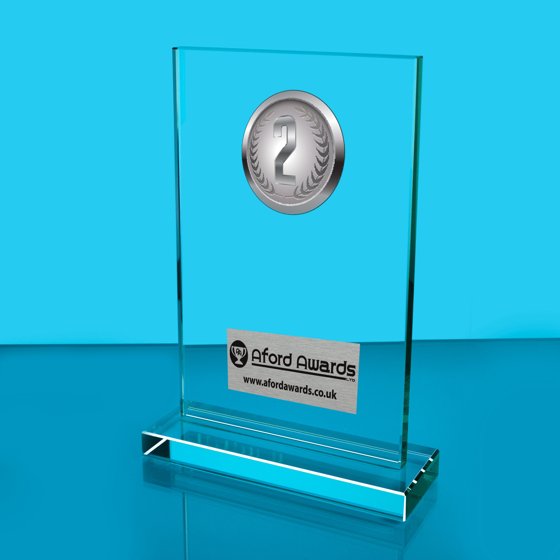 1st, 2nd & 3rd Place Thick Glass Plaque with Black Presentation Box