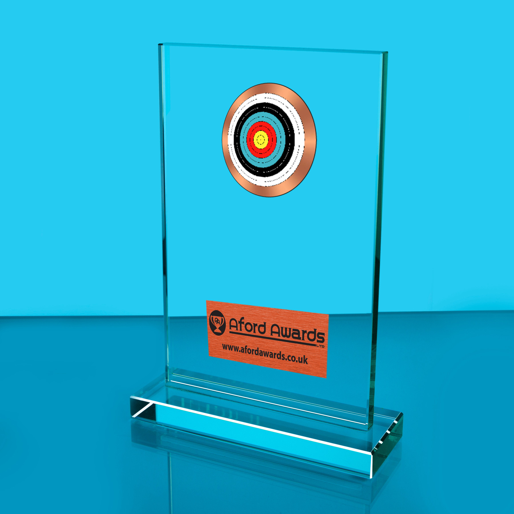 Archery Thick Glass Plaque with Black Presentation Box