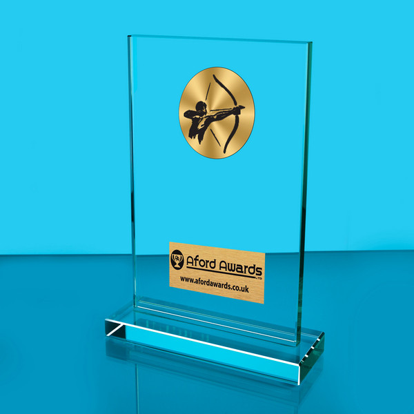 Archery Thick Glass Plaque with Black Presentation Box