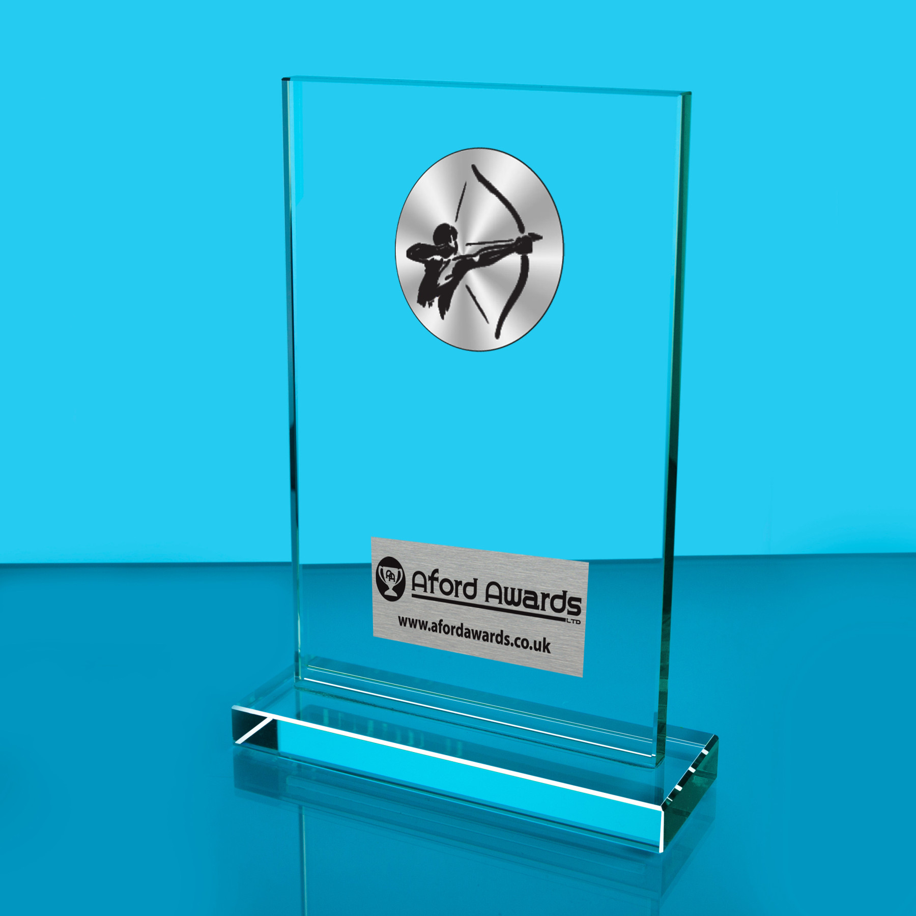 Archery Thick Glass Plaque with Black Presentation Box