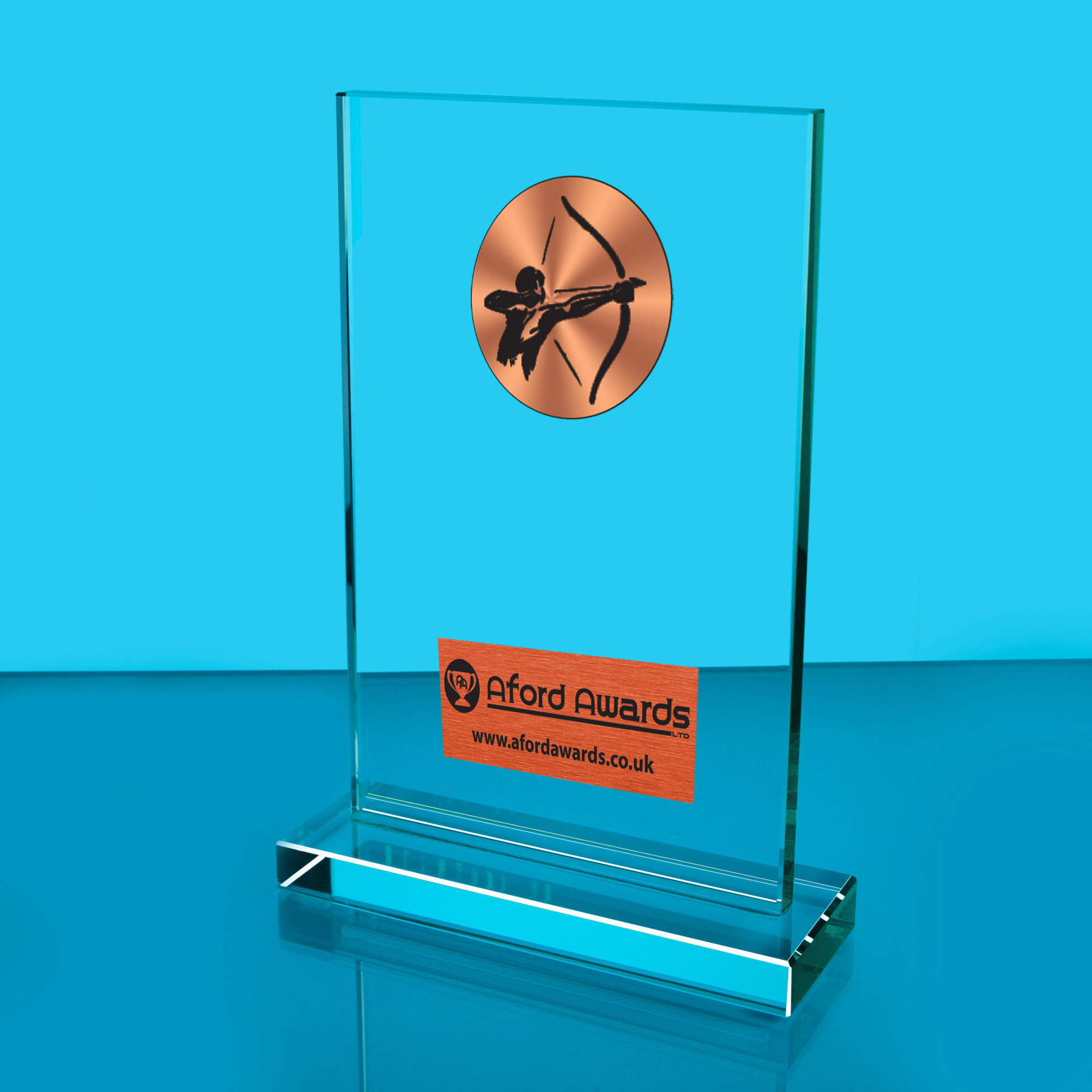 Archery Thick Glass Plaque with Black Presentation Box