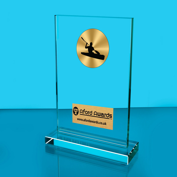 Canoeing Thick Glass Plaque with Black Presentation Box