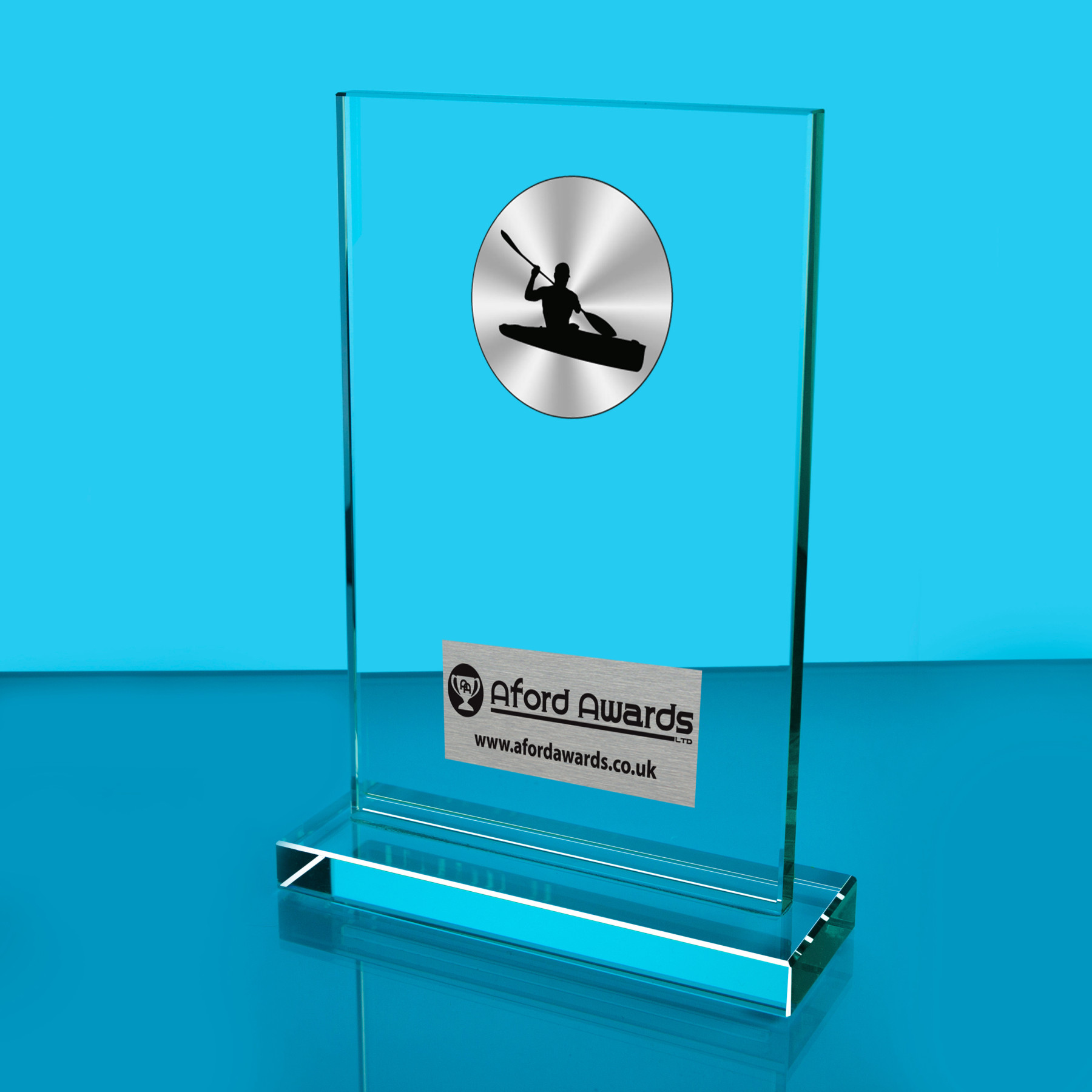 Canoeing Thick Glass Plaque with Black Presentation Box