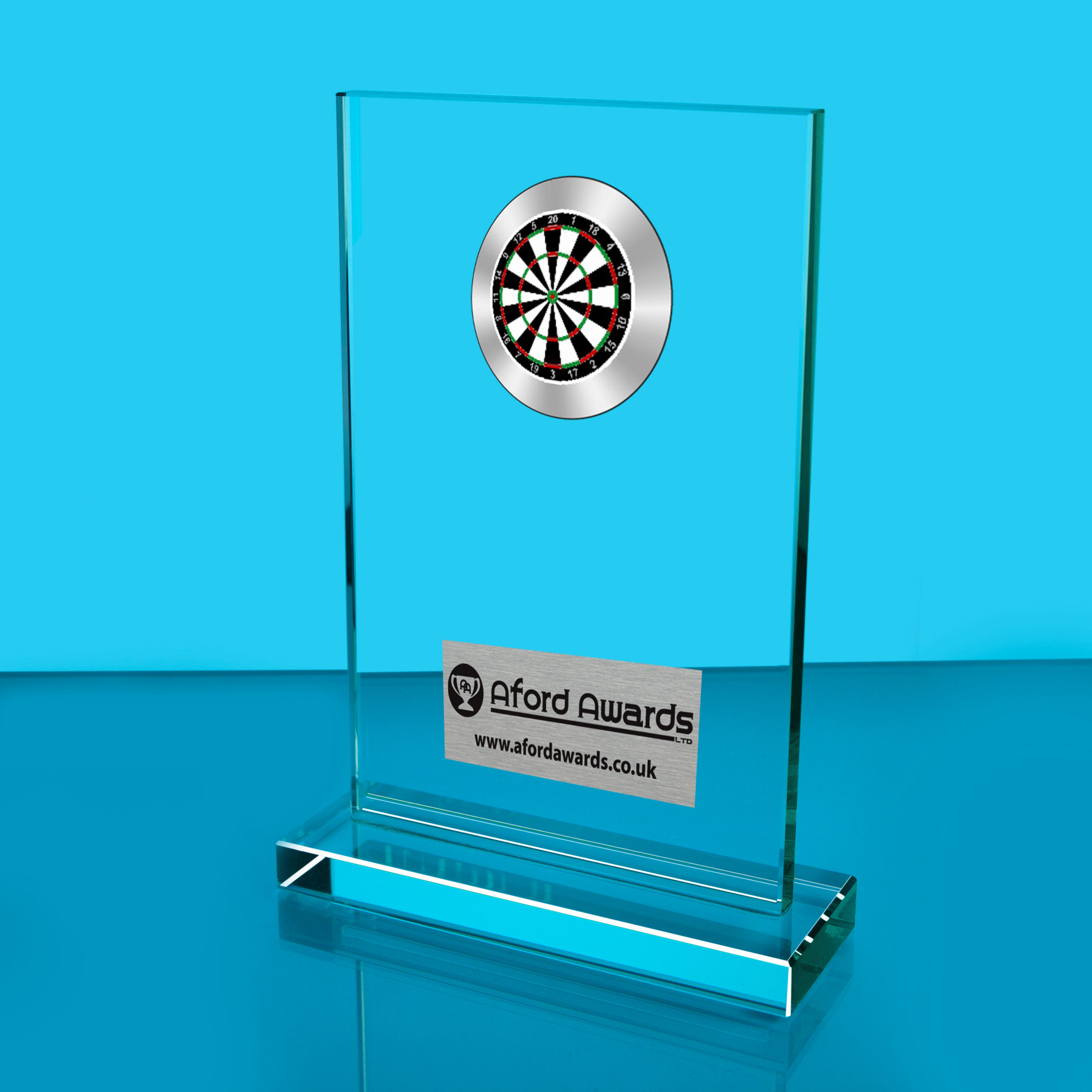 Darts Thick Glass Plaque with Black Presentation Box