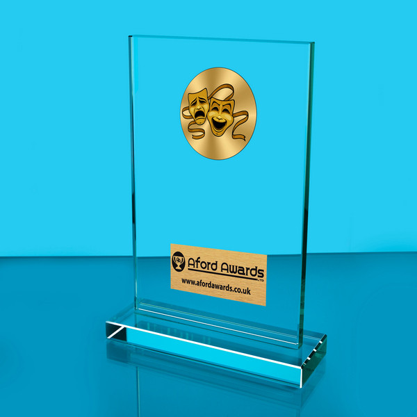 Drama Thick Glass Plaque with Black Presentation Box