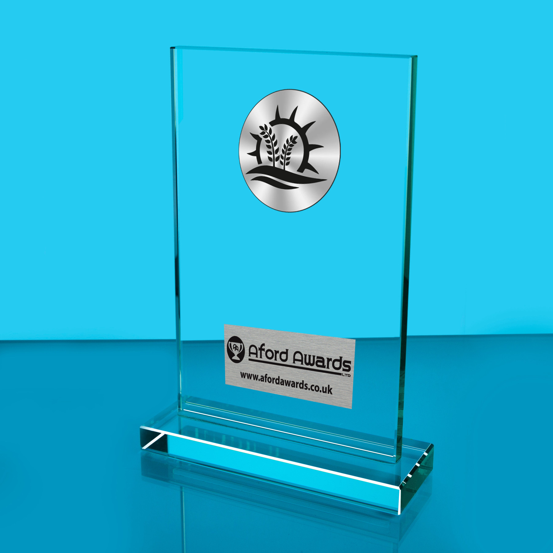 Farming Thick Glass Plaque with Black Presentation Box
