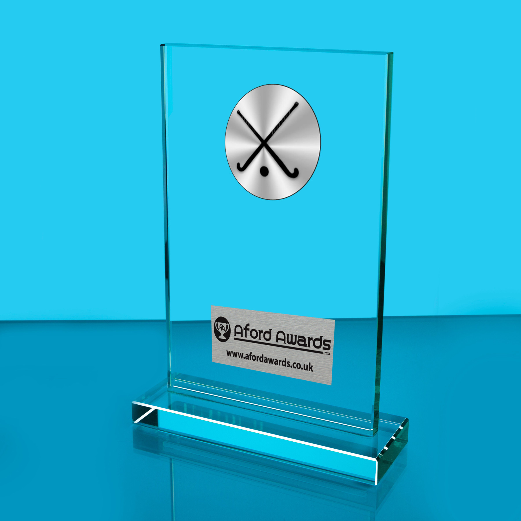 Hockey Thick Glass Plaque with Black Presentation Box
