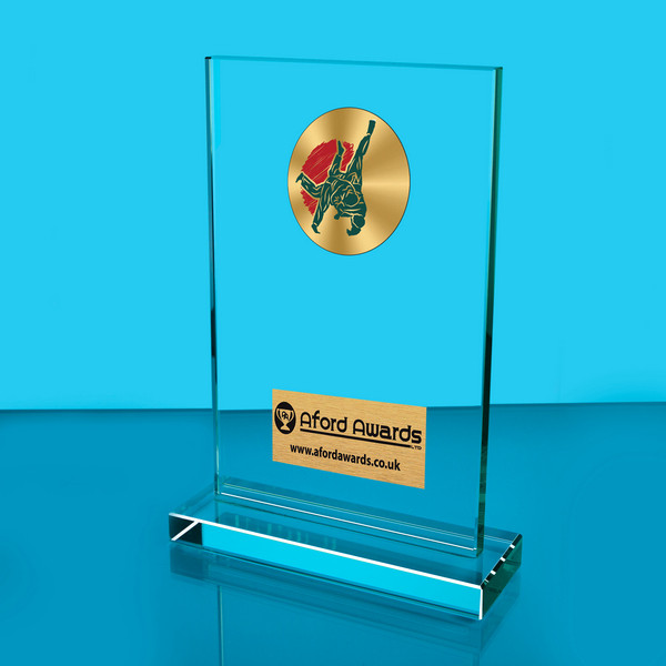 Judo Thick Glass Plaque with Black Presentation Box