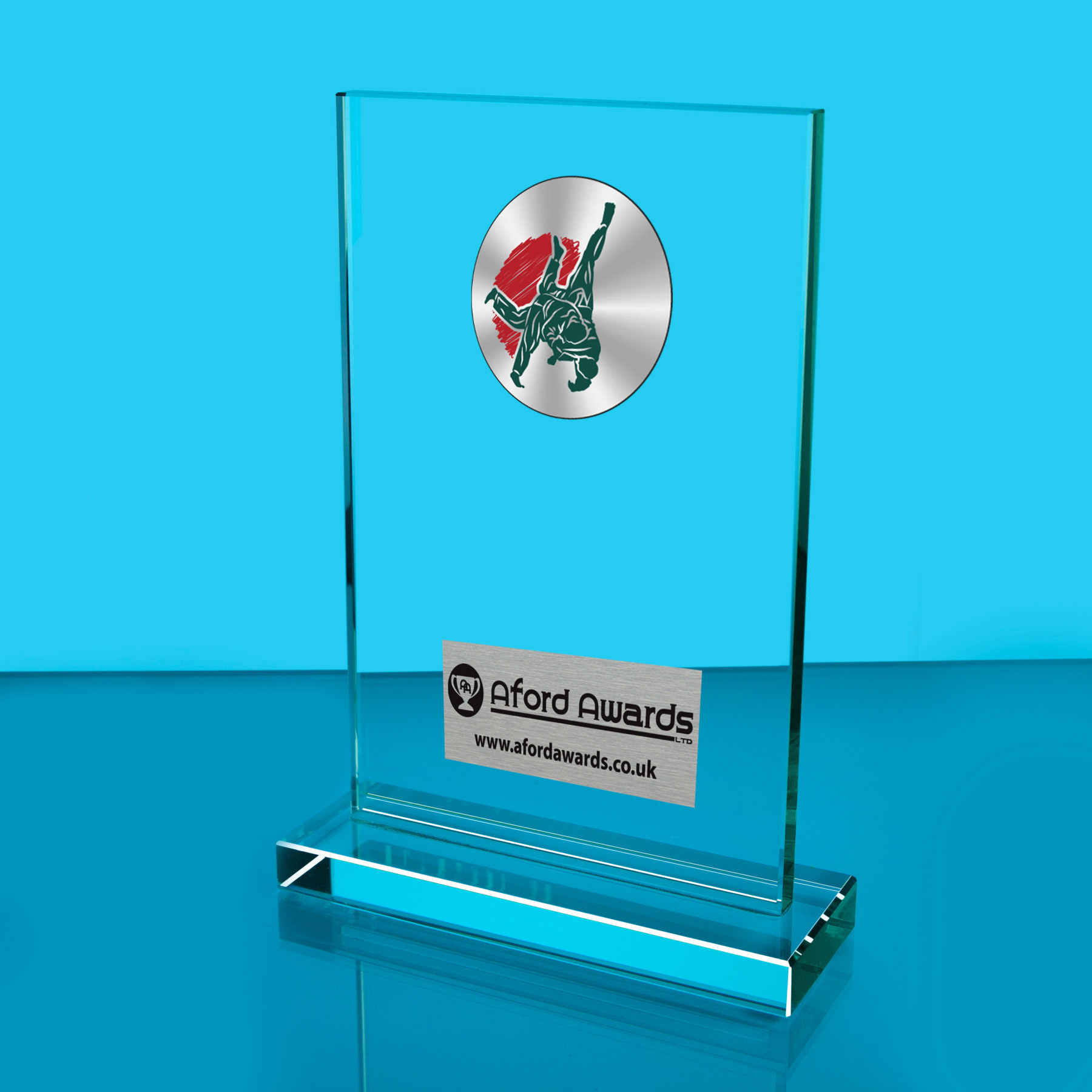 Judo Thick Glass Plaque with Black Presentation Box