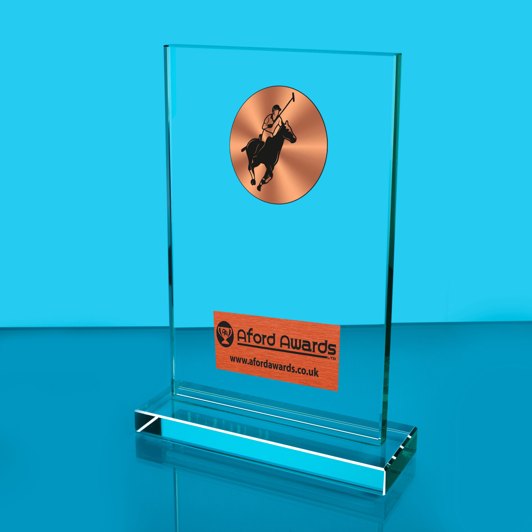 Polo Thick Glass Plaque with Black Presentation Box