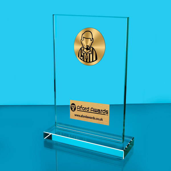 Referee Thick Glass Plaque with Black Presentation Box