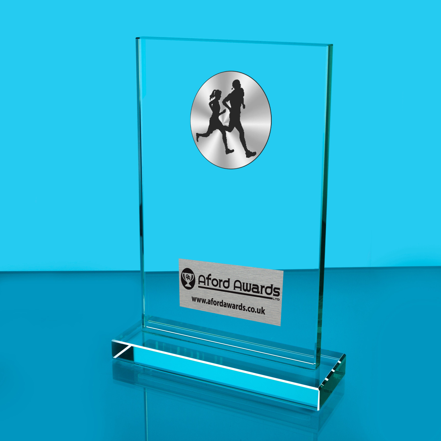 Running Thick Glass Plaque with Black Presentation Box