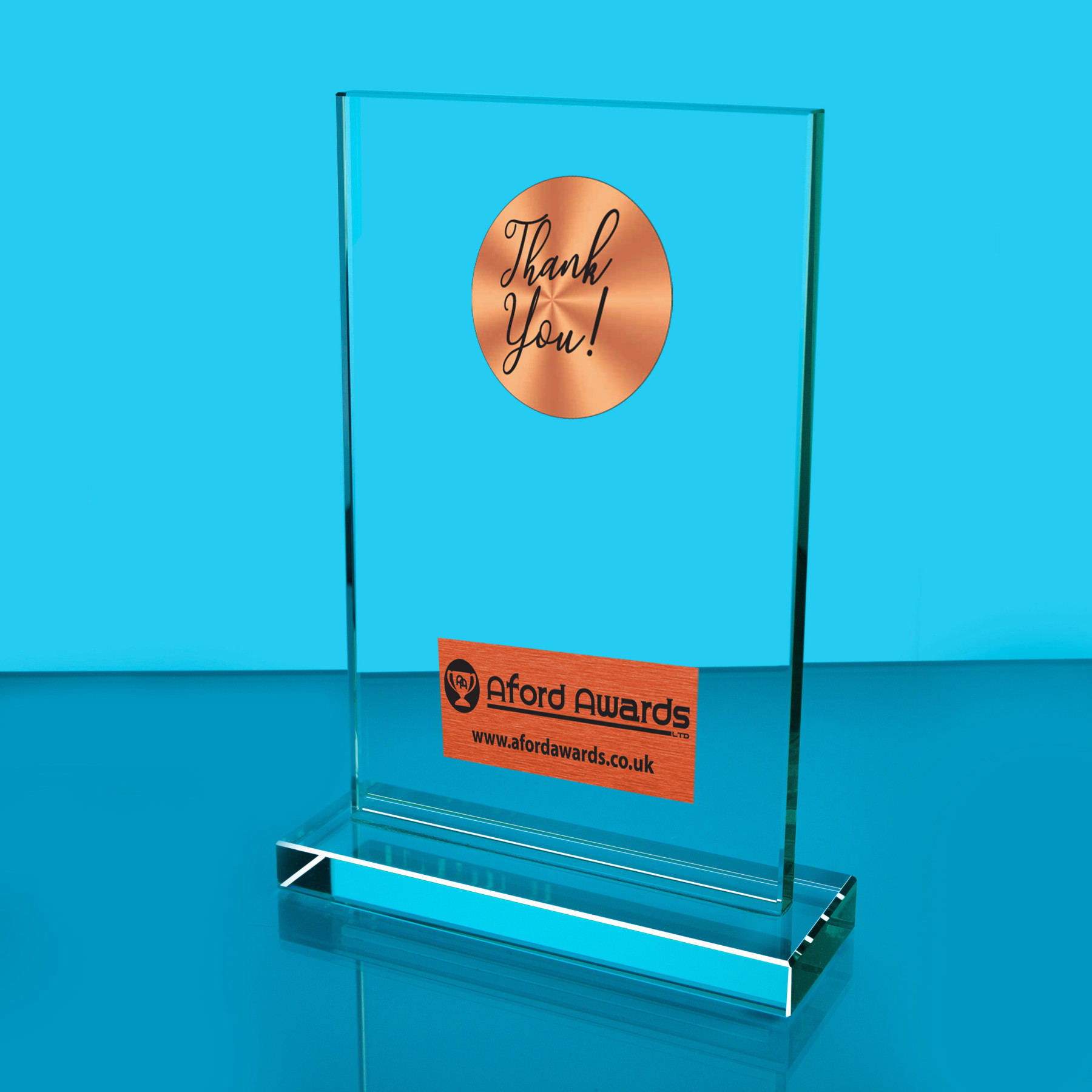 Thank you Thick Glass Plaque with Black Presentation Box