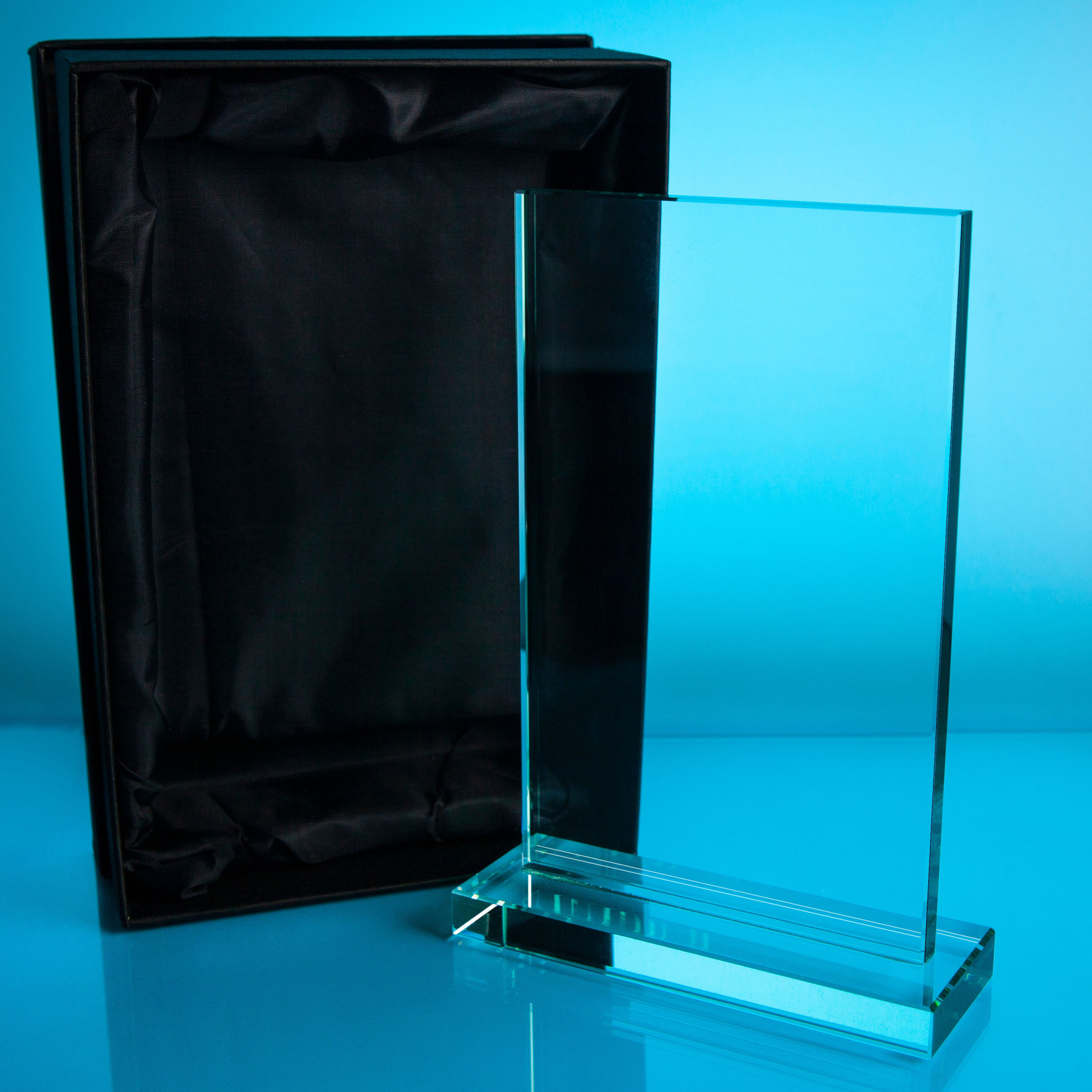 Rugby Thick Glass Plaque with Black Presentation Box