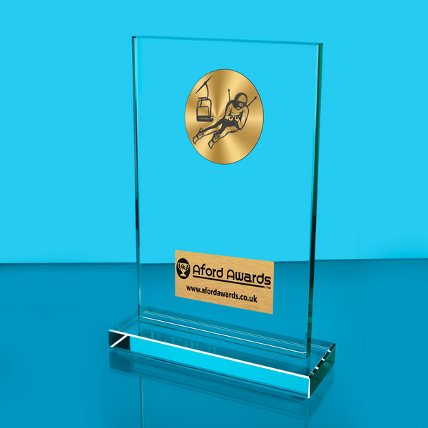 Winter Sports Thick Glass Plaque with Black Presentation Box