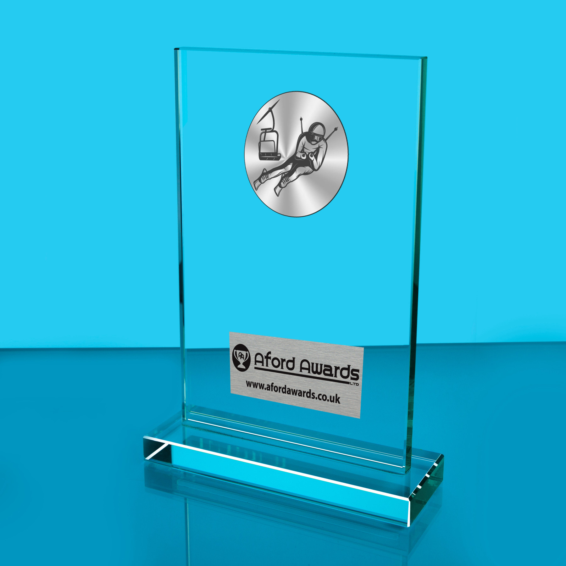 Winter Sports Thick Glass Plaque with Black Presentation Box