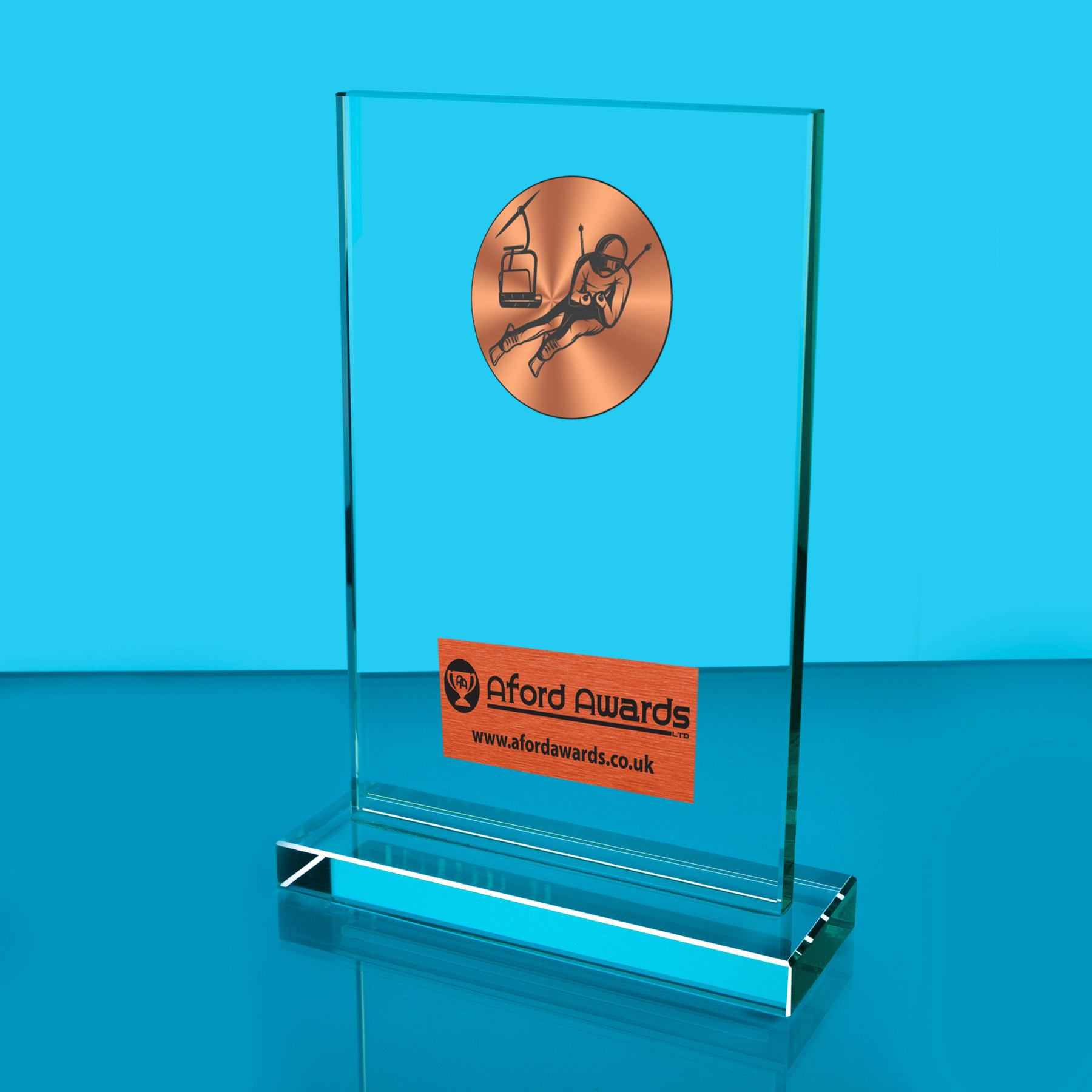 Winter Sports Thick Glass Plaque with Black Presentation Box