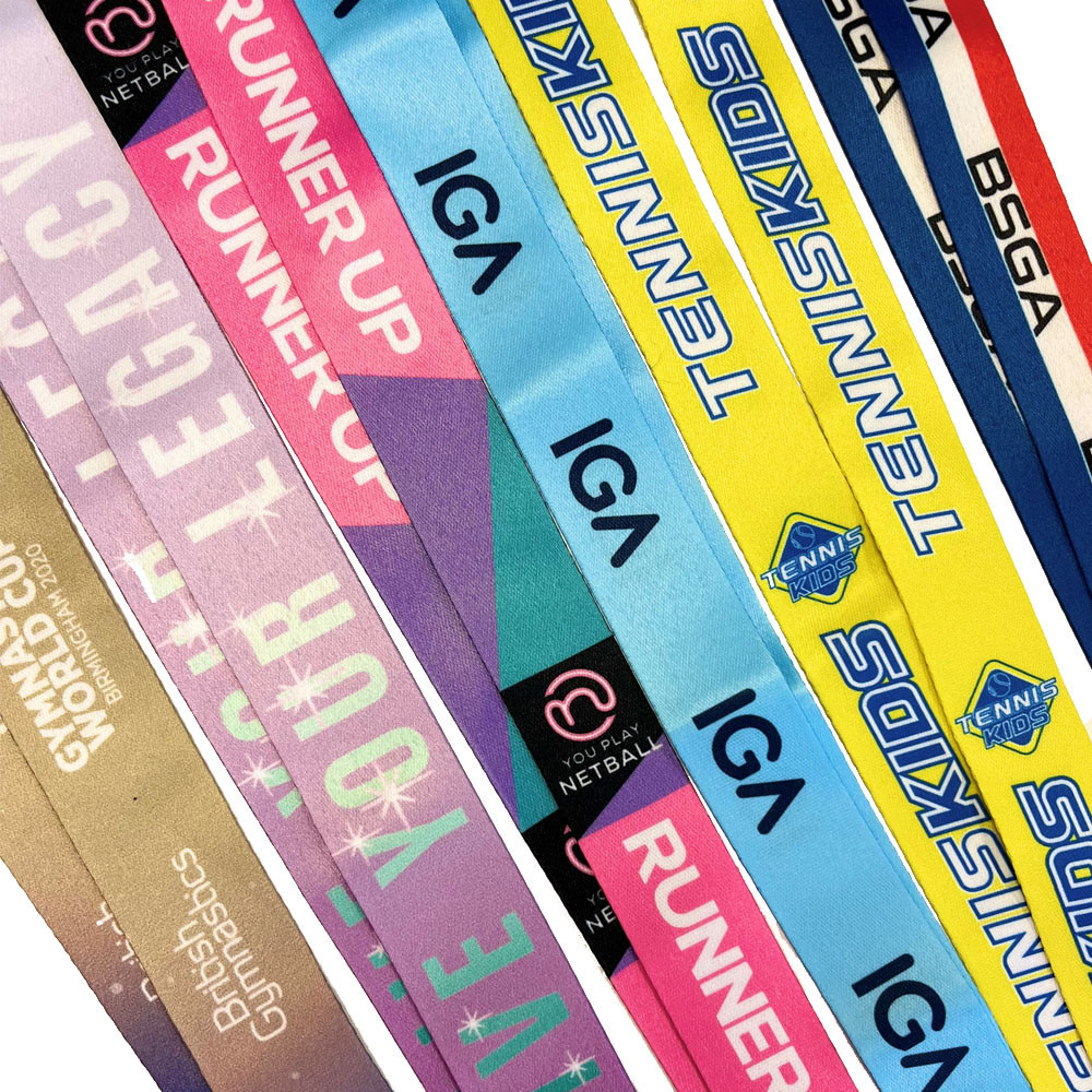 Custom Medal Ribbons with Lobster Clip - Full Colour Sublimation Printing 