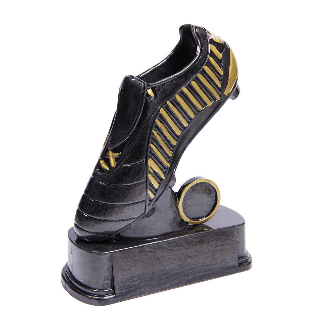 Antique Bronze Football Boot on Plastic Base