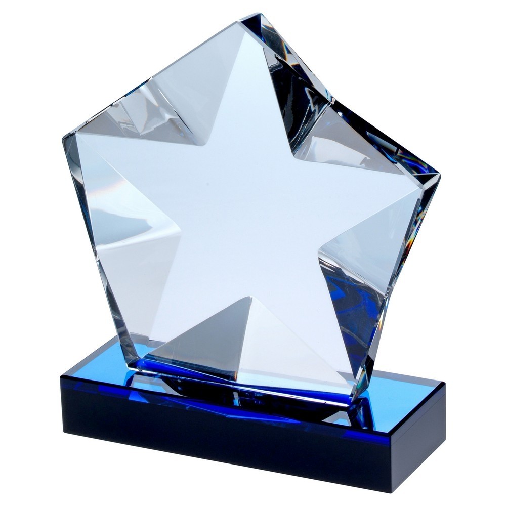Clear Glass Pentagon Plaque with Star Detail