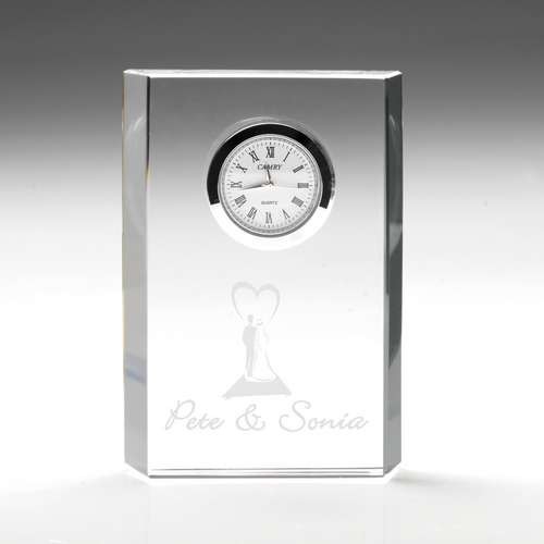 Clear Glass Rectangle Clock