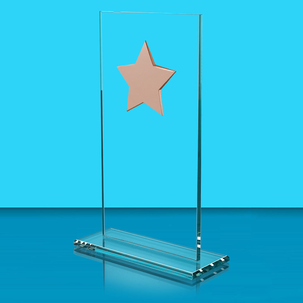 Jade Glass Gladiator Plaque Award with Star