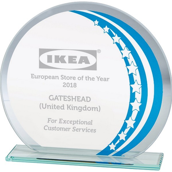 Galactic Mirror Glass Award Blue & Silver 