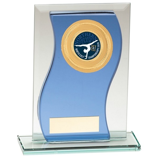 Azzuri Wave Multisport Mirror Glass Award Blue & Silver 