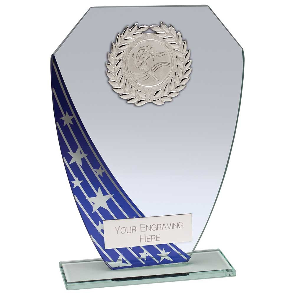 Starlight Hex Jade Glass Award Blue 