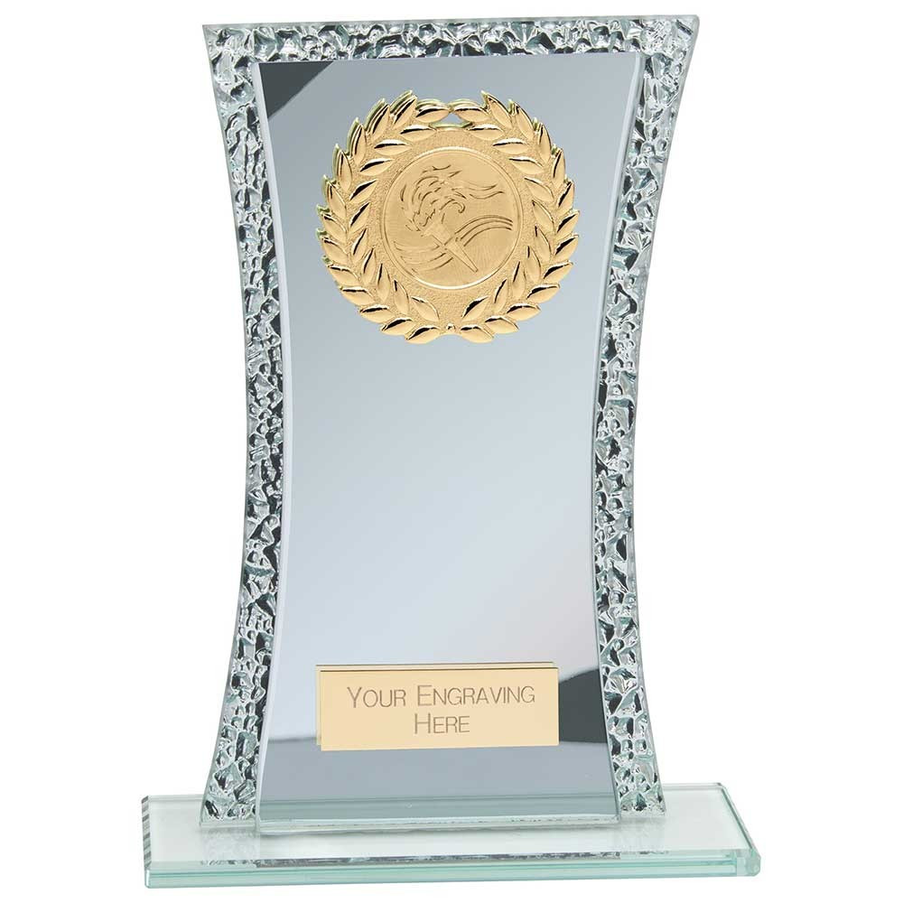 Eternal Multisport Glass Award Blue & Cracked Silver 