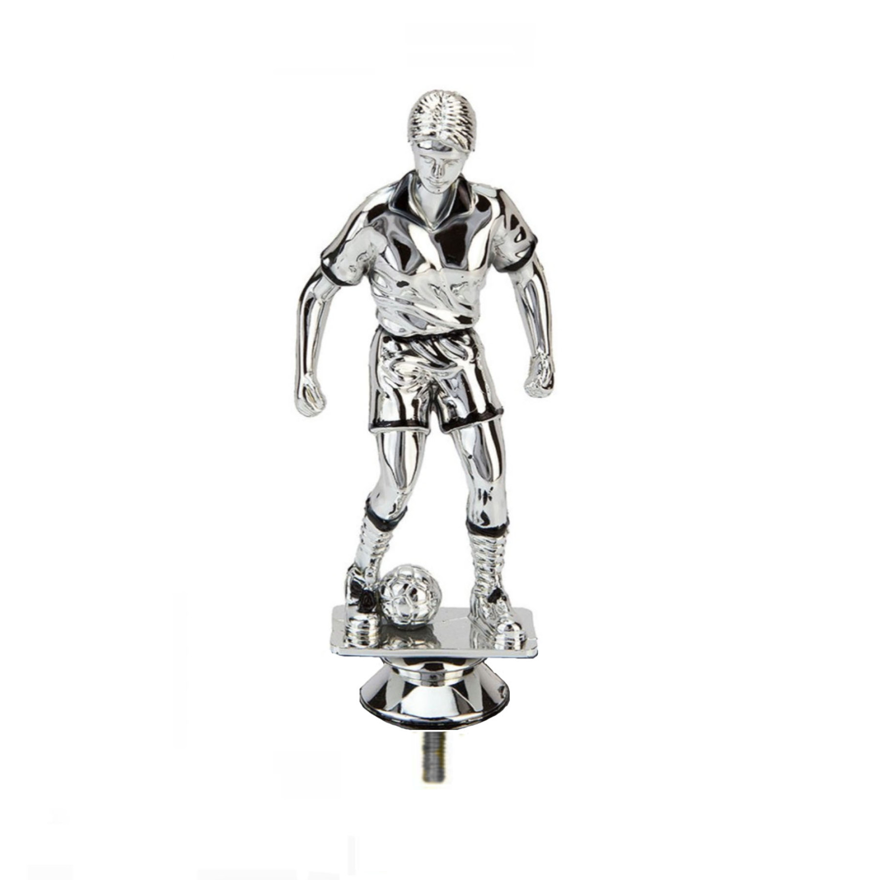 Icon Holographic Silver Female Footballer Column Trophy