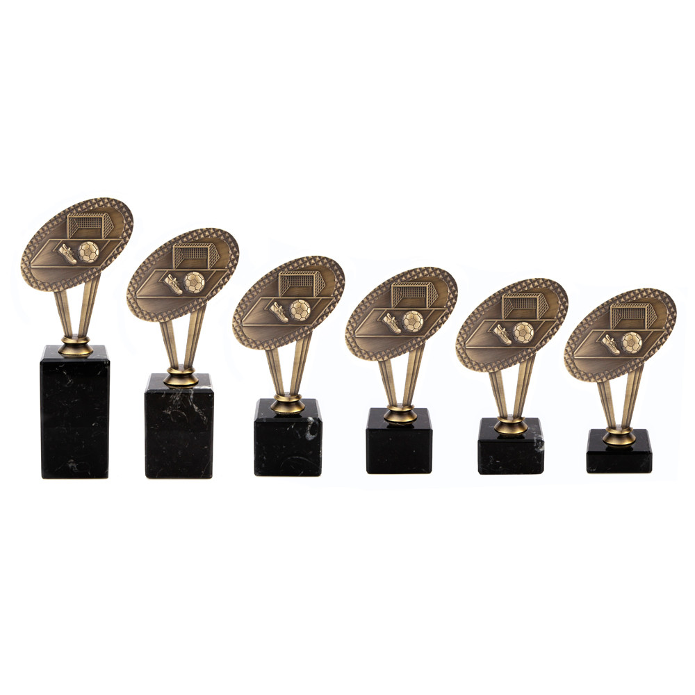 Antique Gold Metal Football Award on Marble Base