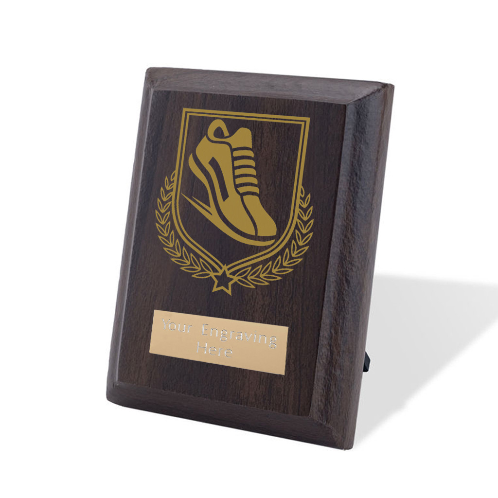UV Colour Printed Athletics Walnut Plaque with Strut