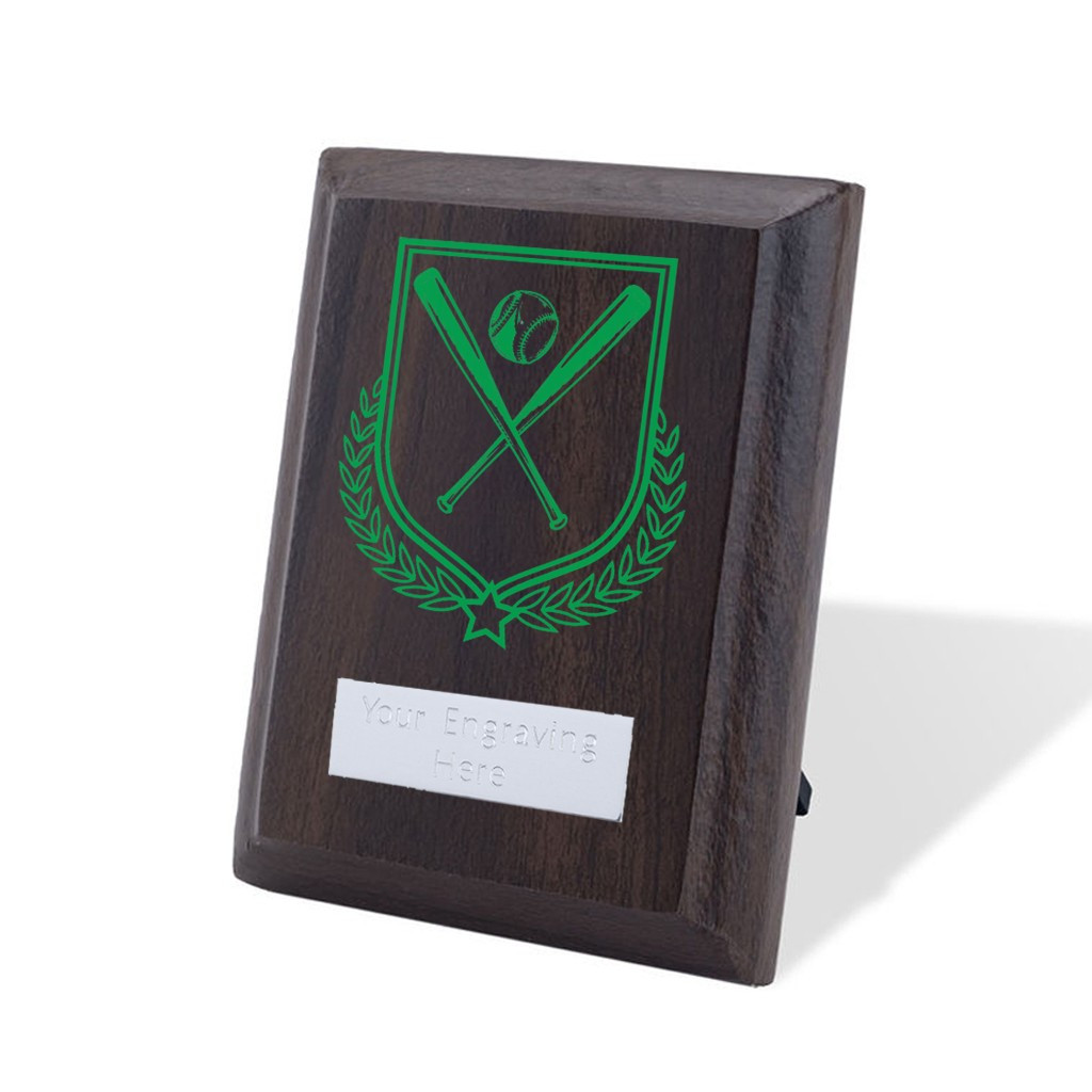 UV Colour Printed Baseball Walnut Plaque with Strut