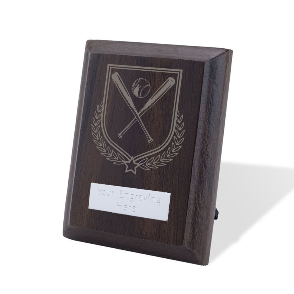 UV Colour Printed Baseball Walnut Plaque with Strut