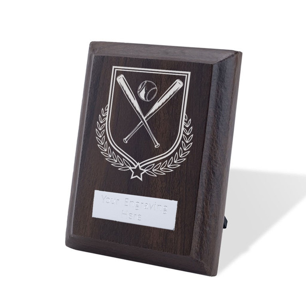 UV Colour Printed Baseball Walnut Plaque with Strut