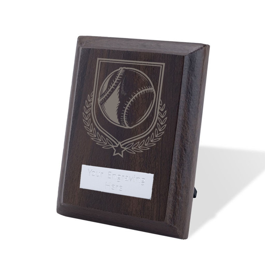 UV Colour Printed Baseball Walnut Plaque with Strut