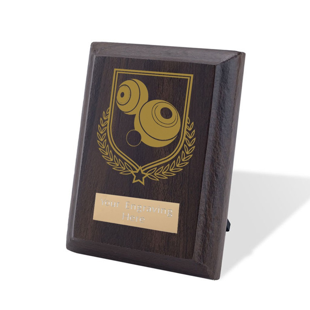 UV Colour Printed Bowls Walnut Plaque with Strut