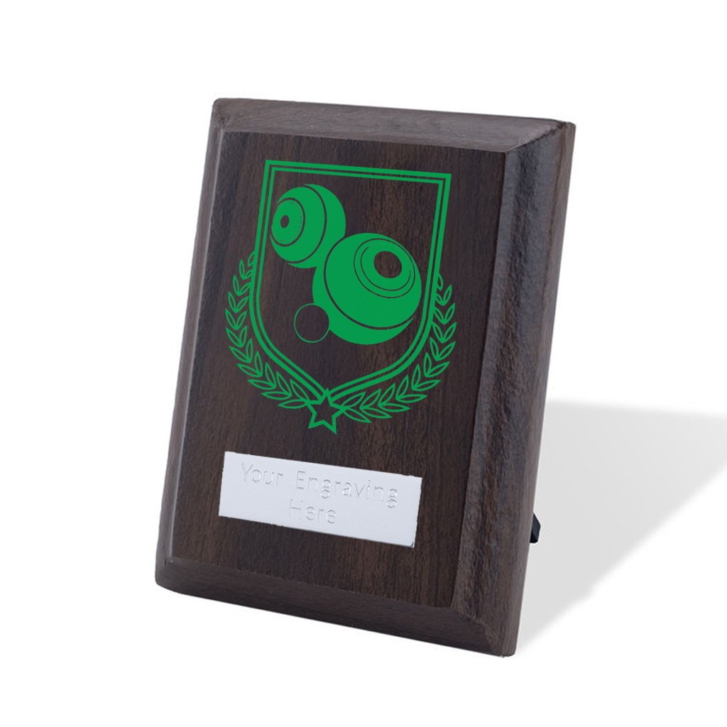 UV Colour Printed Bowls Walnut Plaque with Strut