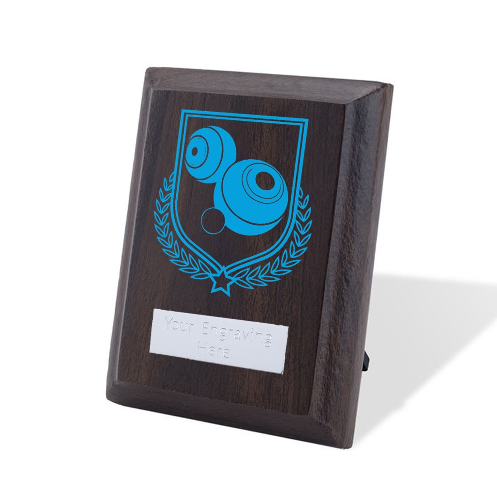 UV Colour Printed Bowls Walnut Plaque with Strut