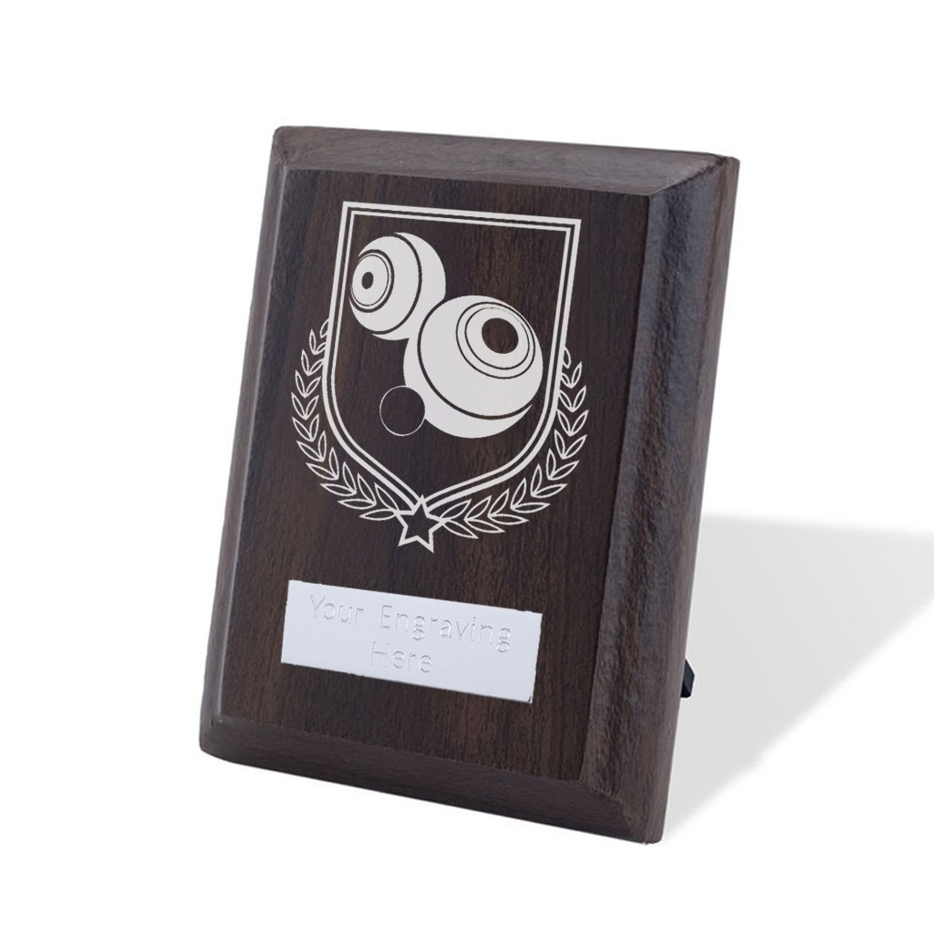 UV Colour Printed Bowls Walnut Plaque with Strut