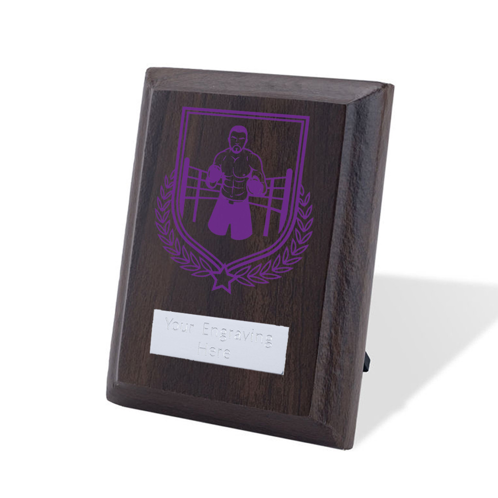 UV Colour Printed Boxing Walnut Plaque with Strut