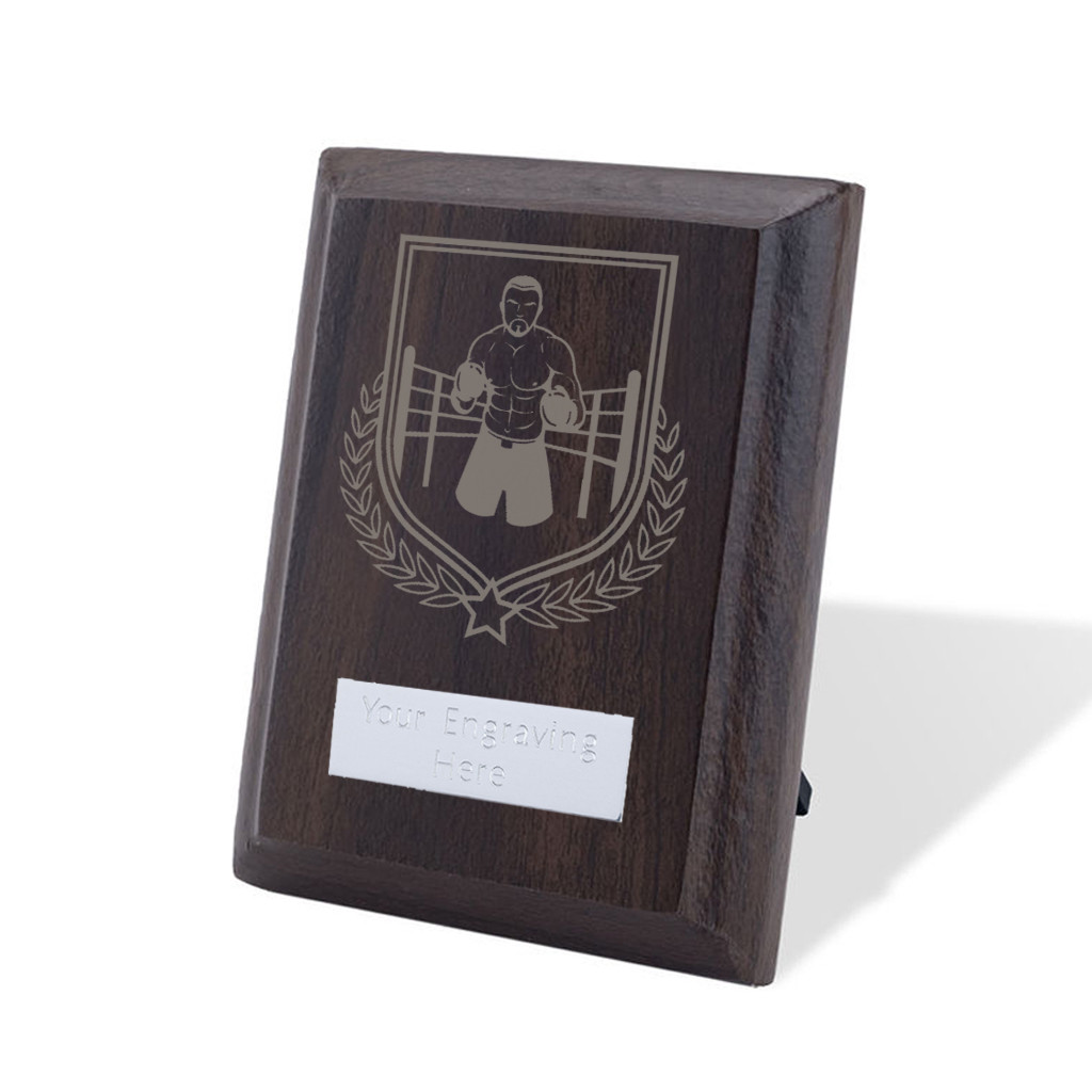 UV Colour Printed Boxing Walnut Plaque with Strut