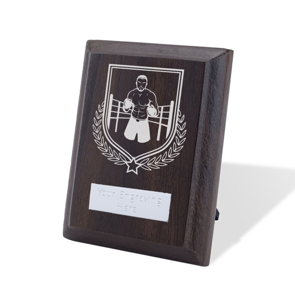UV Colour Printed Boxing Walnut Plaque with Strut