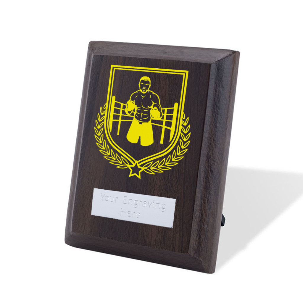 UV Colour Printed Boxing Walnut Plaque with Strut