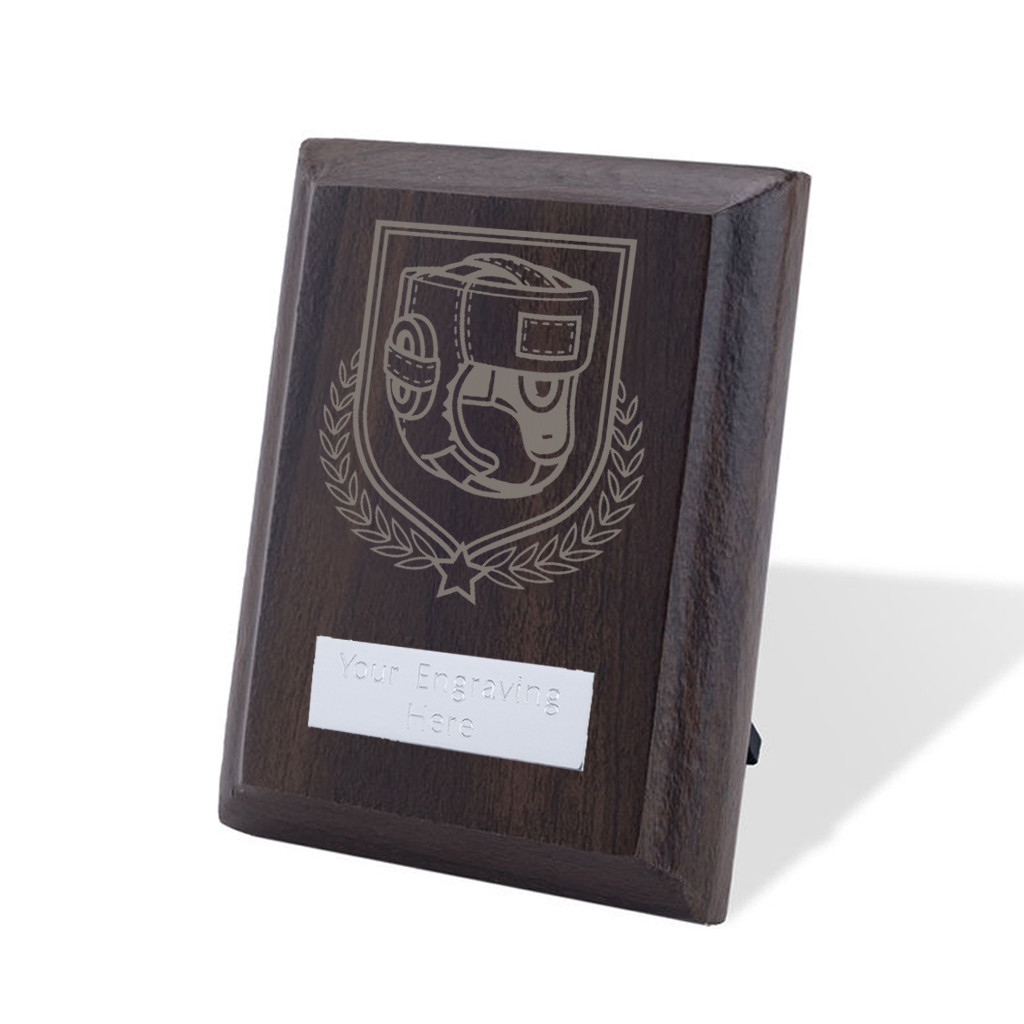 UV Colour Printed Boxing Walnut Plaque with Strut